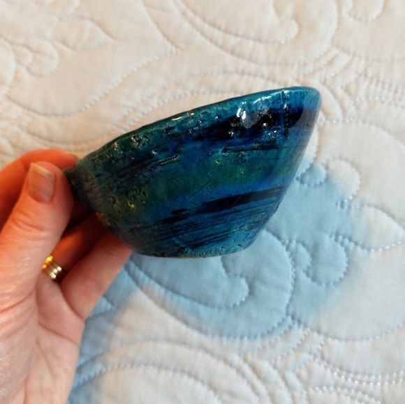 Genuine Bitossi Rimini Blue MCM Ashtray w/ ITALY Stamp and Model Mark - Picture 7 of 7